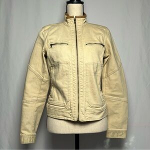 Vintage Ralph Lauren woman jacket leather lined collar Sz Sm MOTO